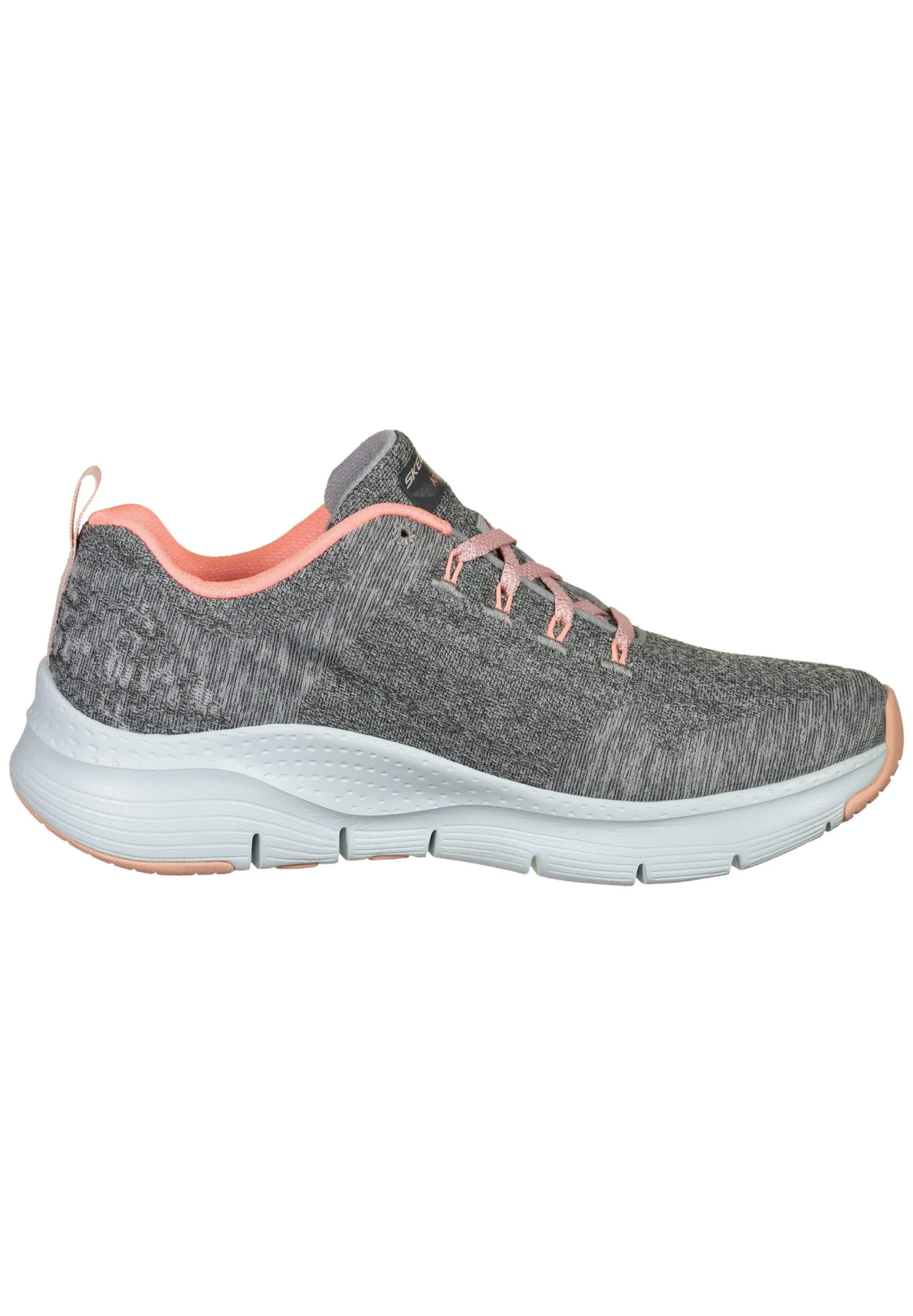 Arch Fit Comfy Wave- Sportieve Veterschoenen - Gray Knit / Pink Trim