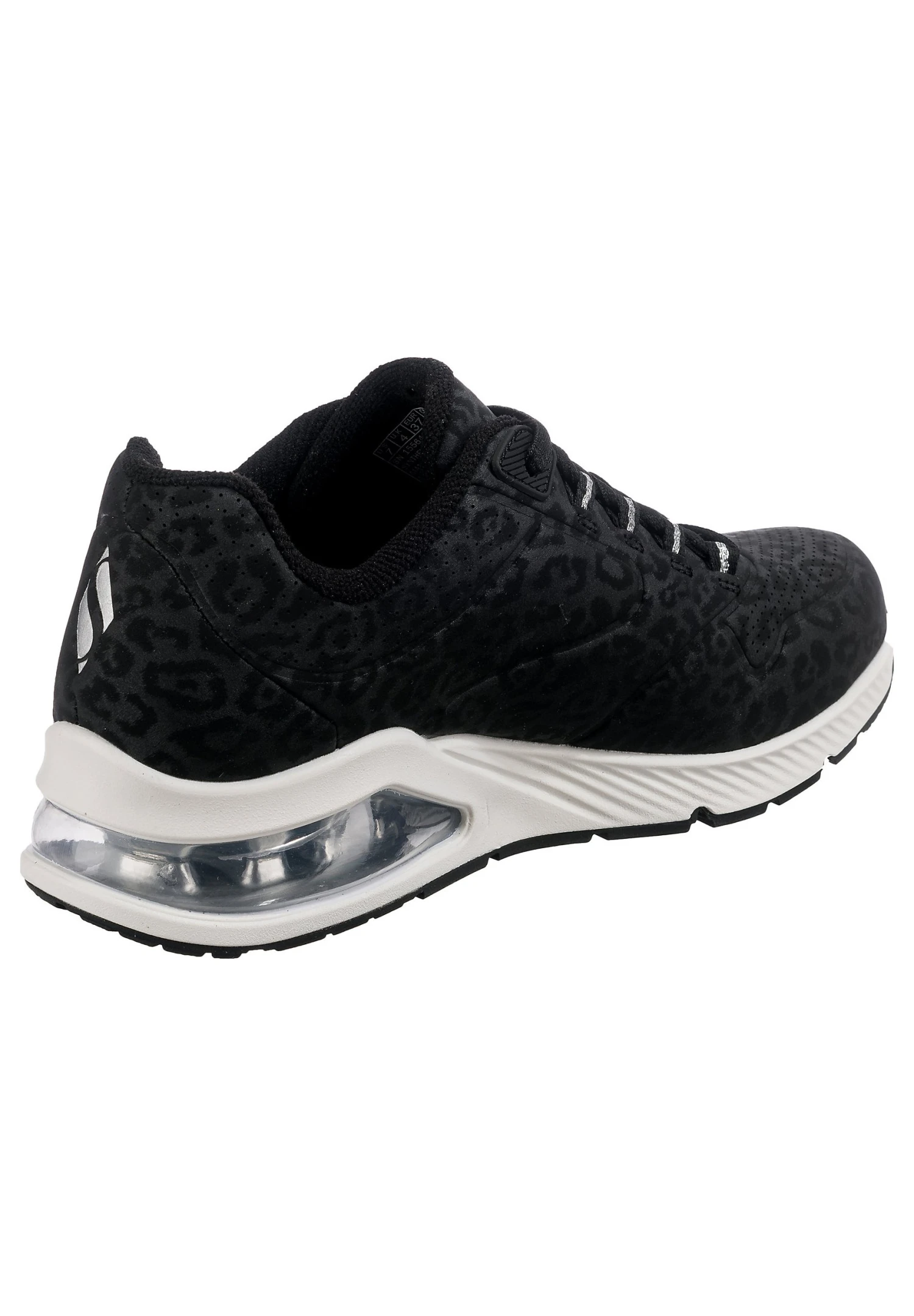 Uno 2 - Sneakers Laag - Black Tonal Leopard Print Durabuck/ Mesh Trim