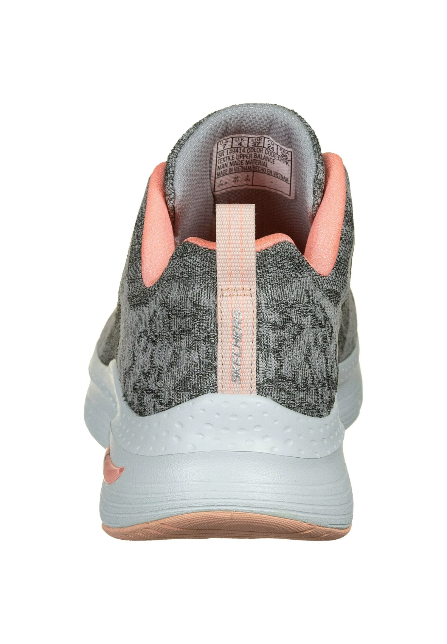 Arch Fit Comfy Wave- Sportieve Veterschoenen - Gray Knit / Pink Trim