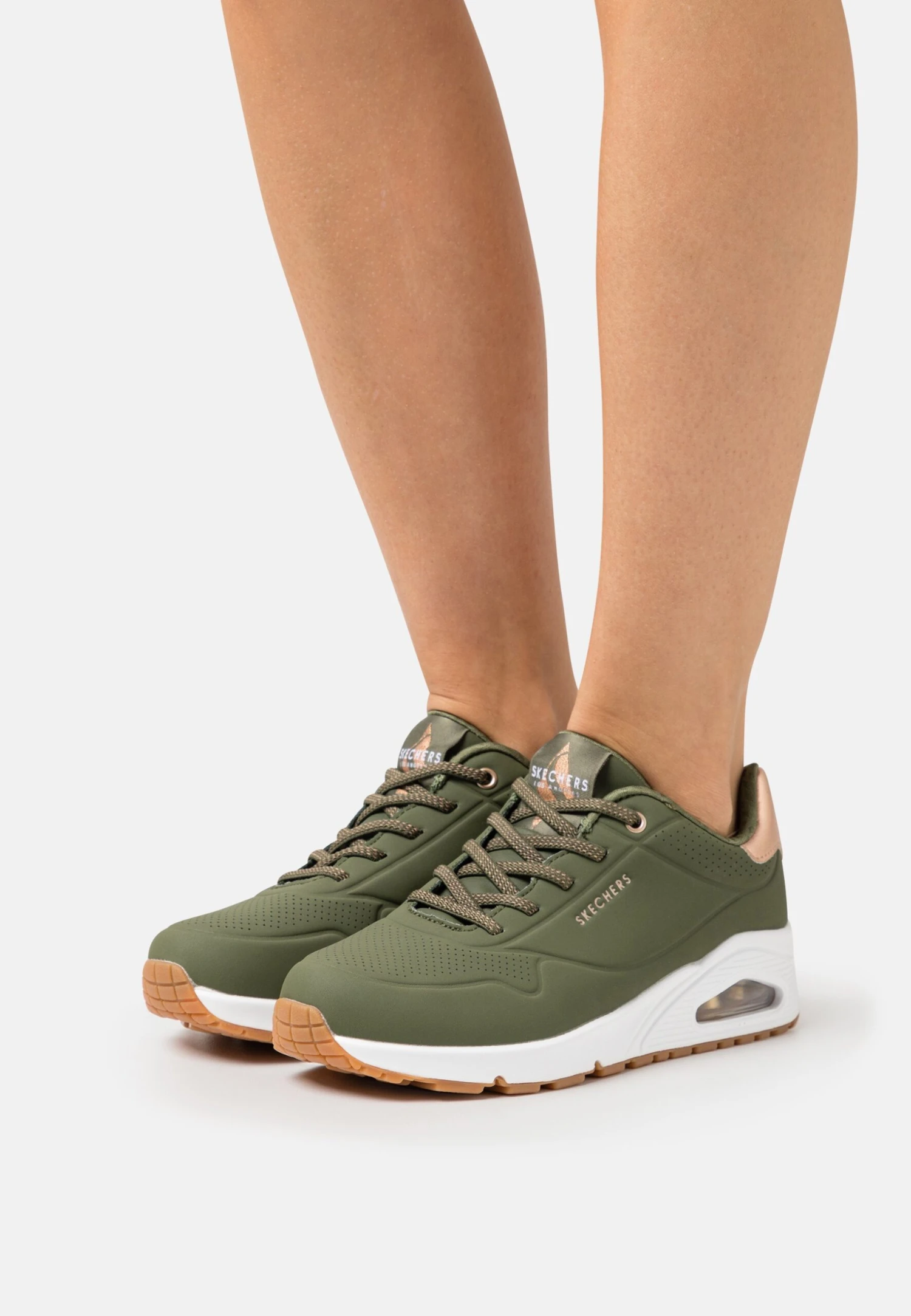 Uno - Sneakers Laag - Olive Durabuck/Rose Gold Trim