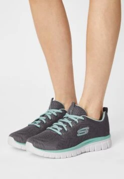 Graceful- Sneakers Laag - Charcoal/Green