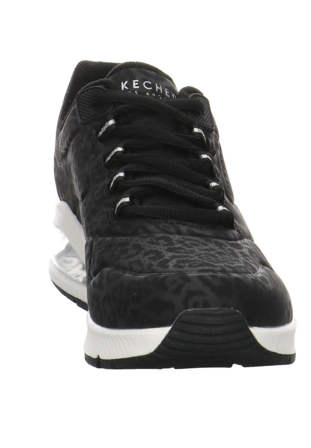 Uno 2 - Sneakers Laag - Black Tonal Leopard Print Durabuck/ Mesh Trim