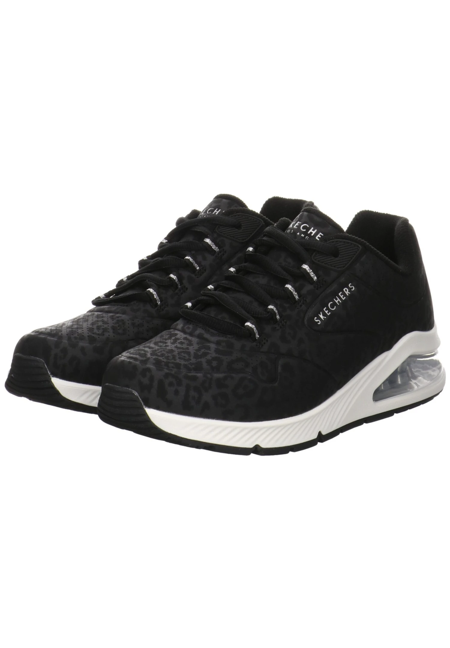 Uno 2 - Sneakers Laag - Black Tonal Leopard Print Durabuck/ Mesh Trim
